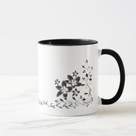 Caneca Borboleta Artística e Envoltório Floral Linha Eleg