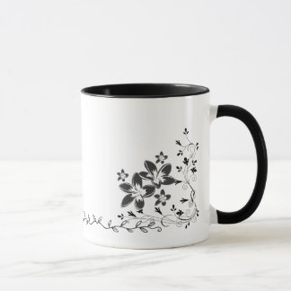 Caneca Borboleta Artística e Envoltório Floral Linha Eleg