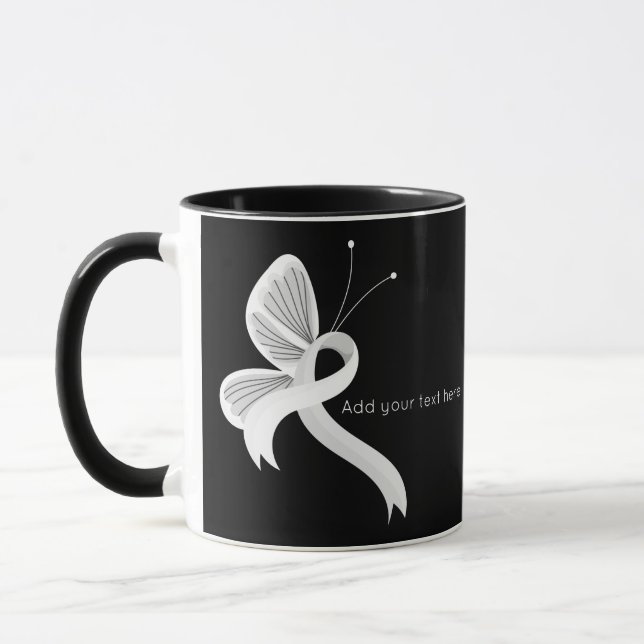 Caneca Borboleta-Borboleta-Café-Sensibilização Branca (Esquerda)