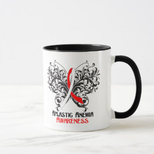 Caneca Borboleta da consciência da anemia não plástica