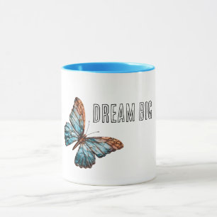 Caneca Borboleta de Cobre Azul Água