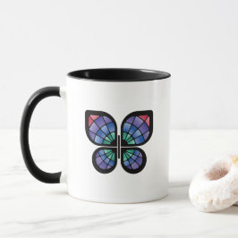 Caneca Borboleta de Vidro Colorido