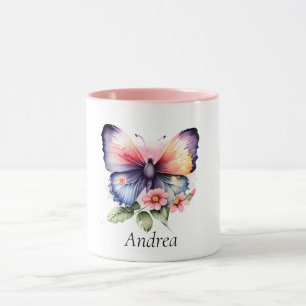 Caneca Borboleta e Flores