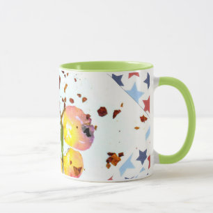 Caneca Borboleta estrelado, café verde da campainha