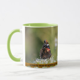 Caneca Borboleta Floral Desejava que fosse o verão novame