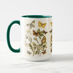 Caneca Borboleta, mariposa e lagartas