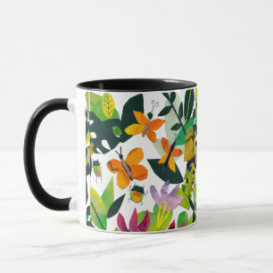 Caneca Borboleta Monarca Arte Original Feita à Mão Nature
