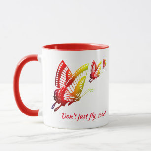 Caneca Borboleta: Não voe, Soar! Motivação