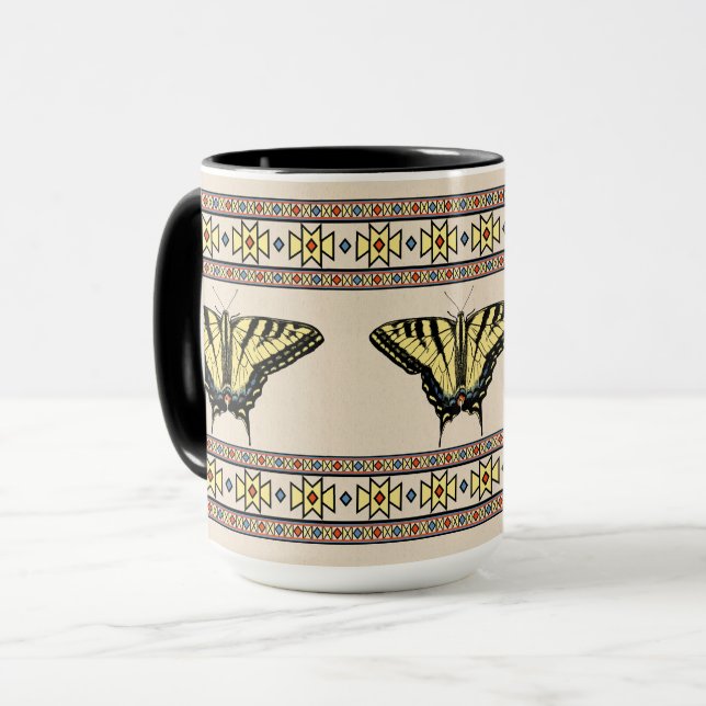 Caneca Borboleta Rabo de Andorinha Amarela do Sudoeste (Frente Esquerda)