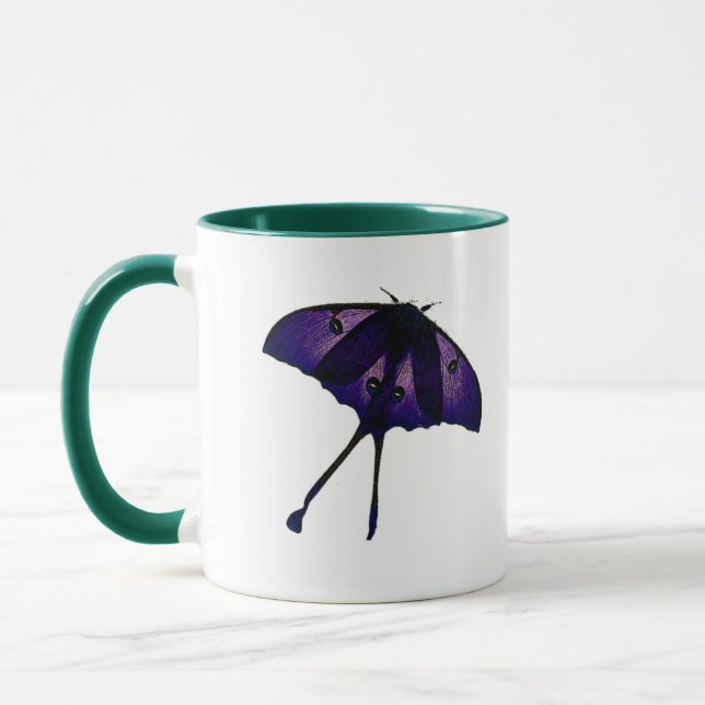 Caneca Borboleta Roxa na Natureza Primavera (Esquerda)