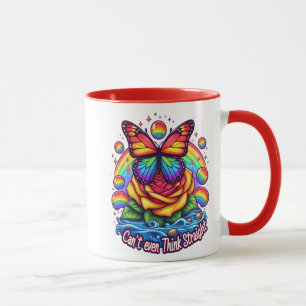 Caneca Borboleta Vibrante Emitida em Rosa colorida