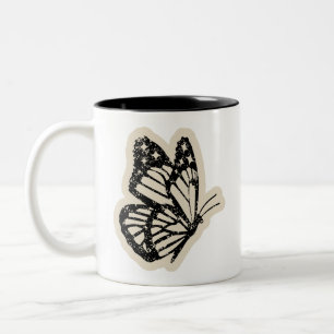 Caneca Borboleta Vintage   Xícara de Café com Inse