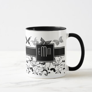 Caneca Borboleta Vitoriana Preta-Amarelo-Amarelo