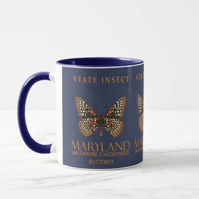 Caneca Borboleta Xadrez do Território de Maryland (Esquerda)