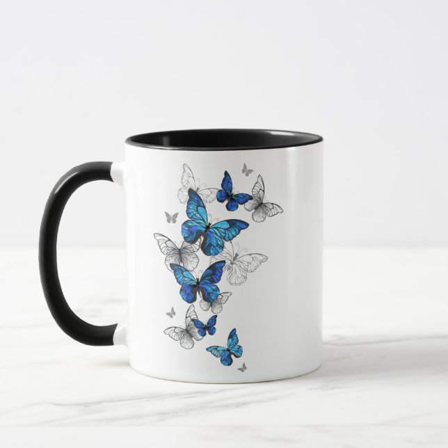 Caneca Borboletas Azuis Morpho (Esquerda)