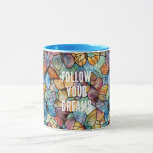 Caneca Borboletas Azul Turquesa Laranja Roxo