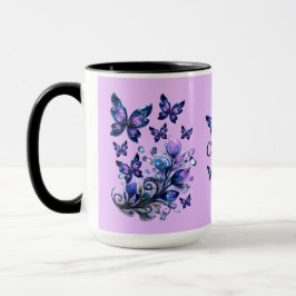 Caneca Borboletas Cósmicas Personalizadas Rosa