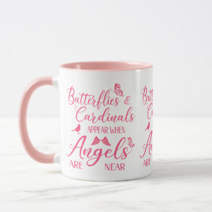 Caneca Borboletas e cardeais aparecem quando o Angel está