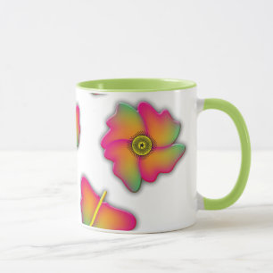 Caneca Borboletas e flores