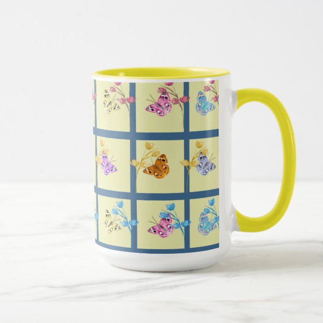 Caneca Borboletas e flores cheias (Direita)
