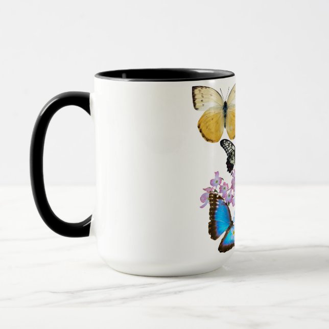 Caneca Borboletas Graciosas e Flores (Esquerda)