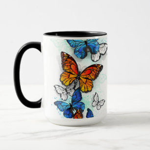 Caneca Borboletas voadoras Morpho e Monarca