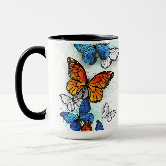 Caneca Borboletas voadoras Morpho e Monarca (Esquerda)