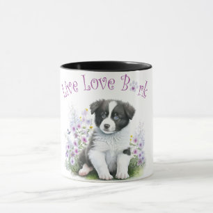Caneca Border Collie Dog Mãe Floral
