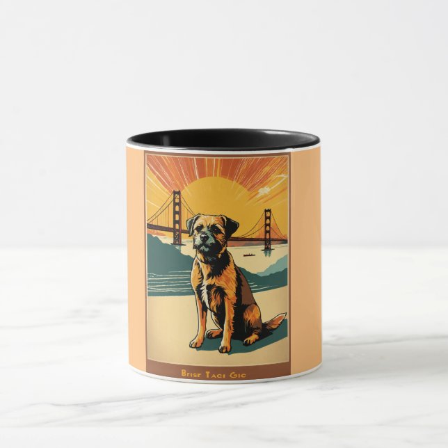Caneca border terrier, modernidade do meio do século, Pon (Centro)