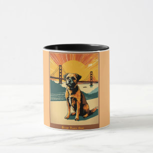 Caneca border terrier, moderno de meados do século, Golde