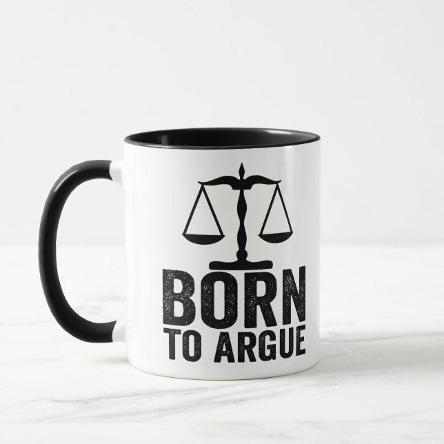 Caneca Born To Argue -  Lawyer Gift - Funny Lawyer Gift (Esquerda)