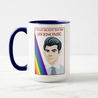 Caneca Born To Be Awesome Retro Vintage Young Man Male
