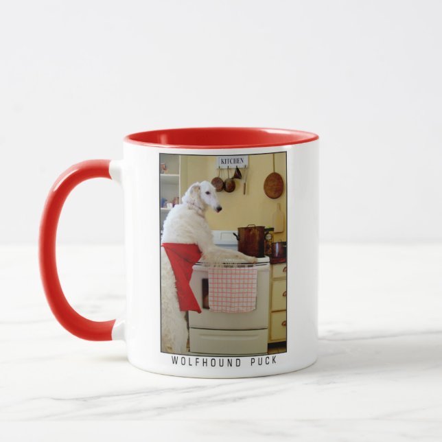 Caneca Borzoi Mug Russian Wolfhound Sighthound kitchen  (Esquerda)