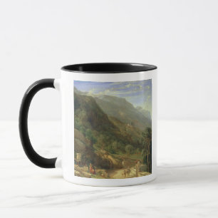 Caneca Bosques verde-oliva em Varenna, lago Como, Italia,