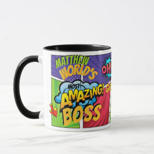 Caneca BOSS - Adicione o nome aos mundos de super-heróis 