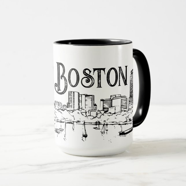 Caneca Boston Black and White Mug (Frente Esquerda)