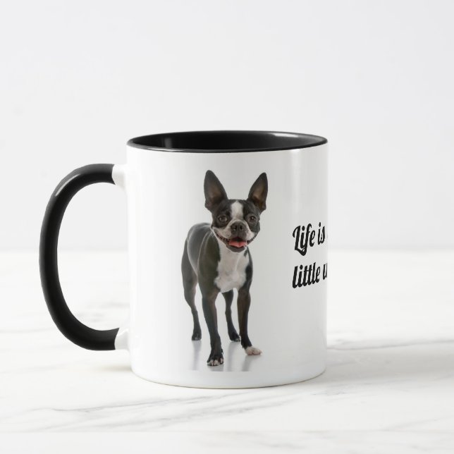 Caneca Boston Terrier - A vida é melhor (Esquerda)