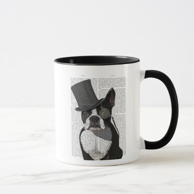 Caneca Boston Terrier, Formal Hound e Chapéu (Direita)