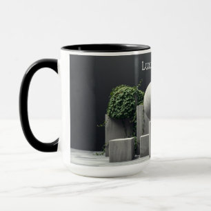 Caneca Botânica Brutalista Folha de Concreto Moderno