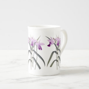 Caneca botânica floral de China de osso das