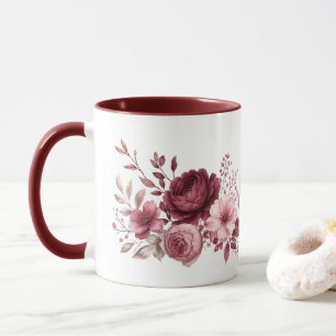 Caneca Botânica Floral Marrom
