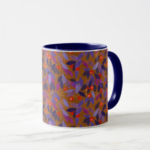 Caneca Botânica Simples Padrão Floral Mínimo das Berries 