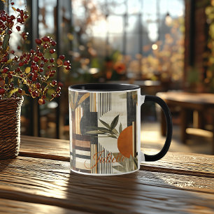 Caneca Botânico Russo - Abstrato da Terra Personalizada
