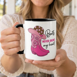 Caneca Botas Country Rosa de Cowgirl Ocidental Dança de L