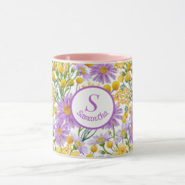 Caneca Botões Billy Personalizados E Flores de Margarida