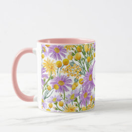 Caneca Botões Billy Personalizados E Flores de Margarida
