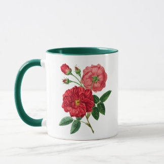 Caneca Botões de rosa, colorido vermelho,