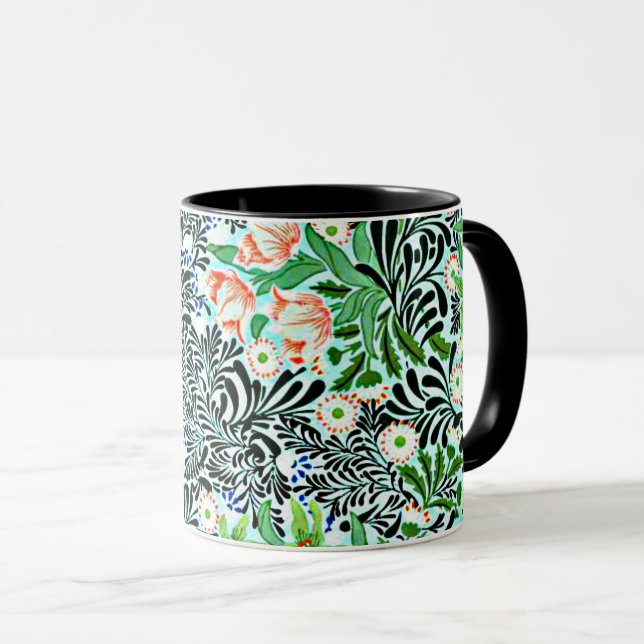 Caneca Bower, padrão William Morris. (Frente Esquerda)