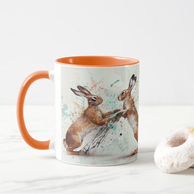 Caneca Boxing Hares Mug (Com Donut)