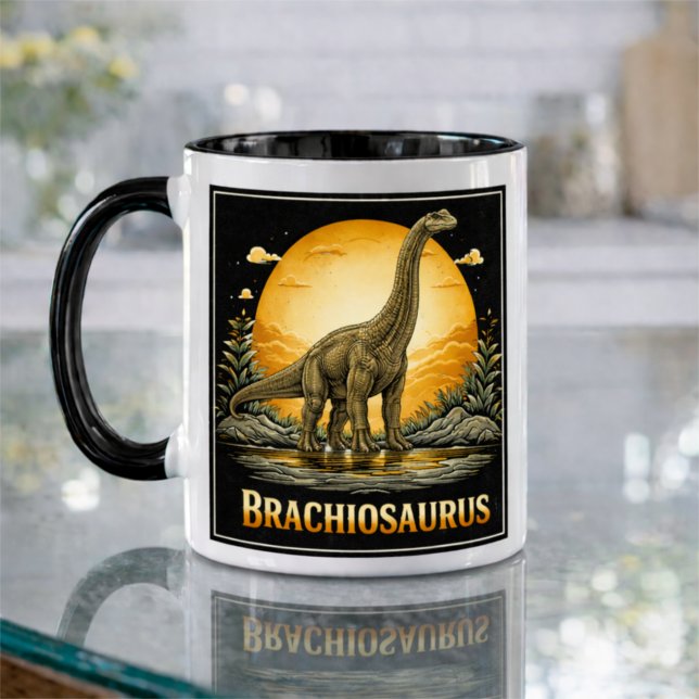 Caneca Brachiosaurus Dinossauro Pré-Histórico Lua (Criador carregado)